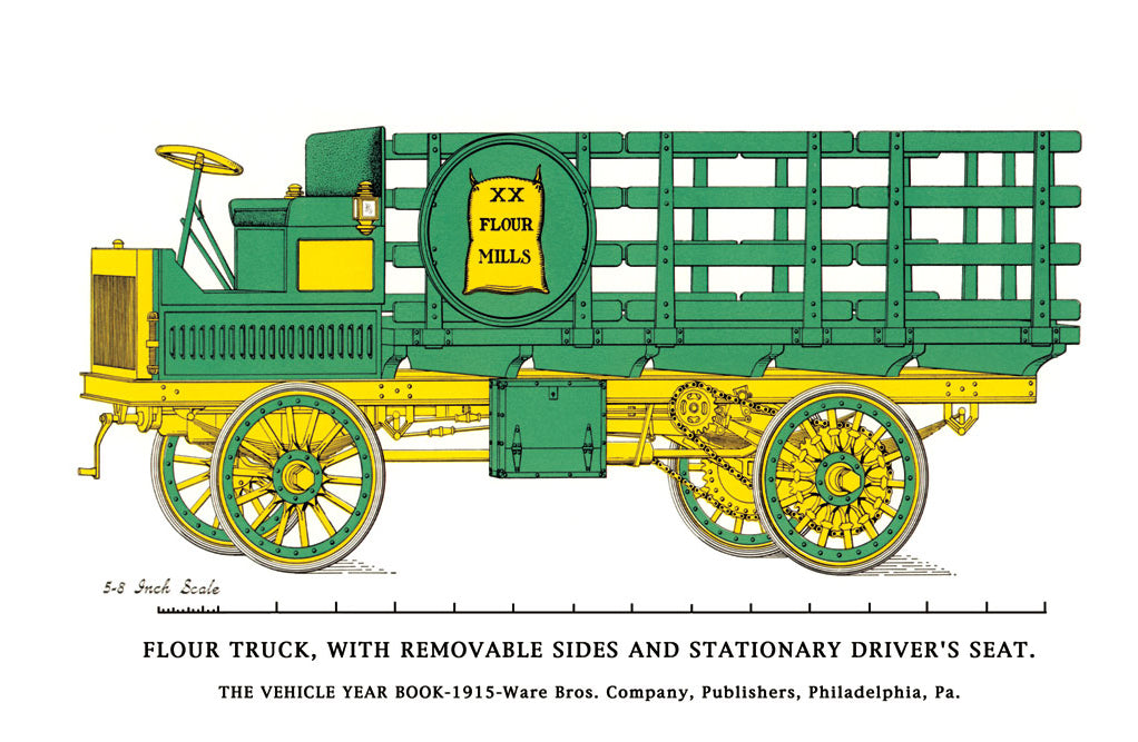 FLOUR TRUCK W/ REMOVABLE SIDES AND STATIONARY DRIVER'S SEAT