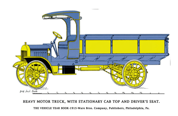 HEAVY MOTOR TRUCK - STATIONARY CAB, DRIVER'S SEAT