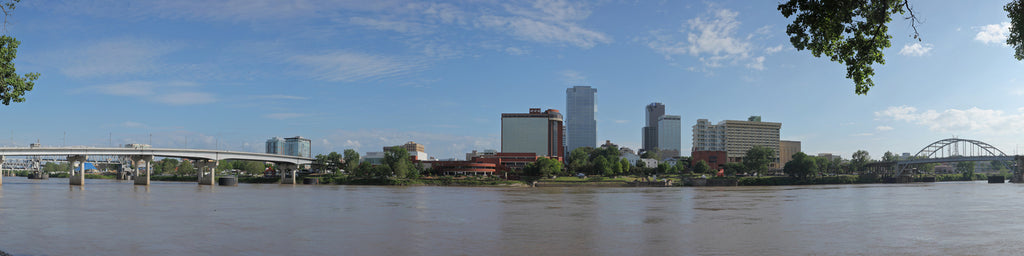 LITTLE ROCK SKYLINE ACROSS THE ARKANSAS RIVER