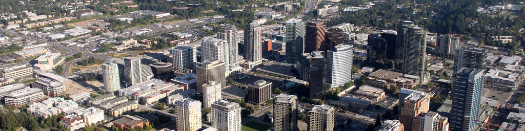 AERIAL VIEW OF BELLEVUE, WA