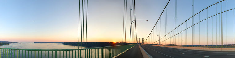 TACOMA NARROWS BRIDGE SUNSET