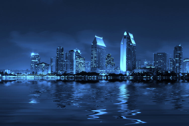 Blue Sky San Diego at Night