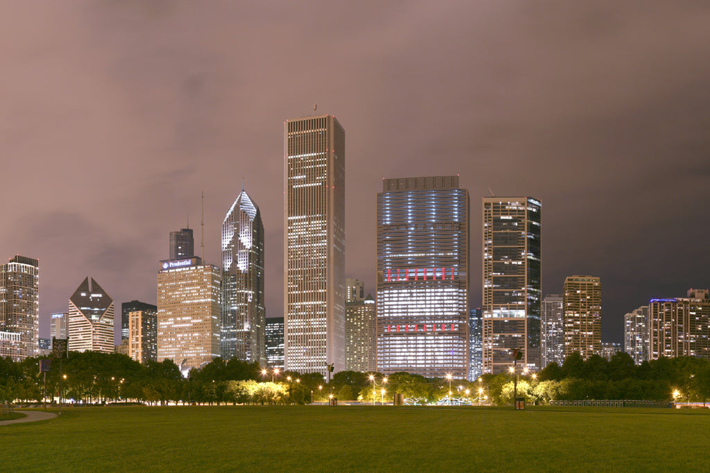 Chicago Skyline at Sunset