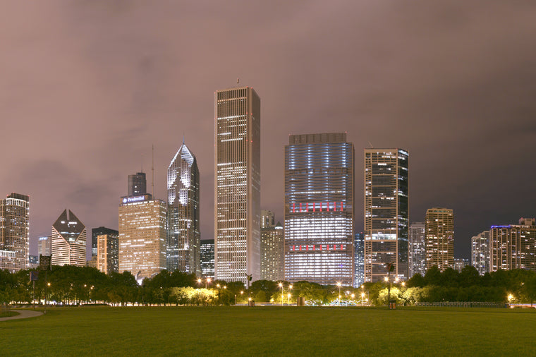 Chicago Skyline at Sunset