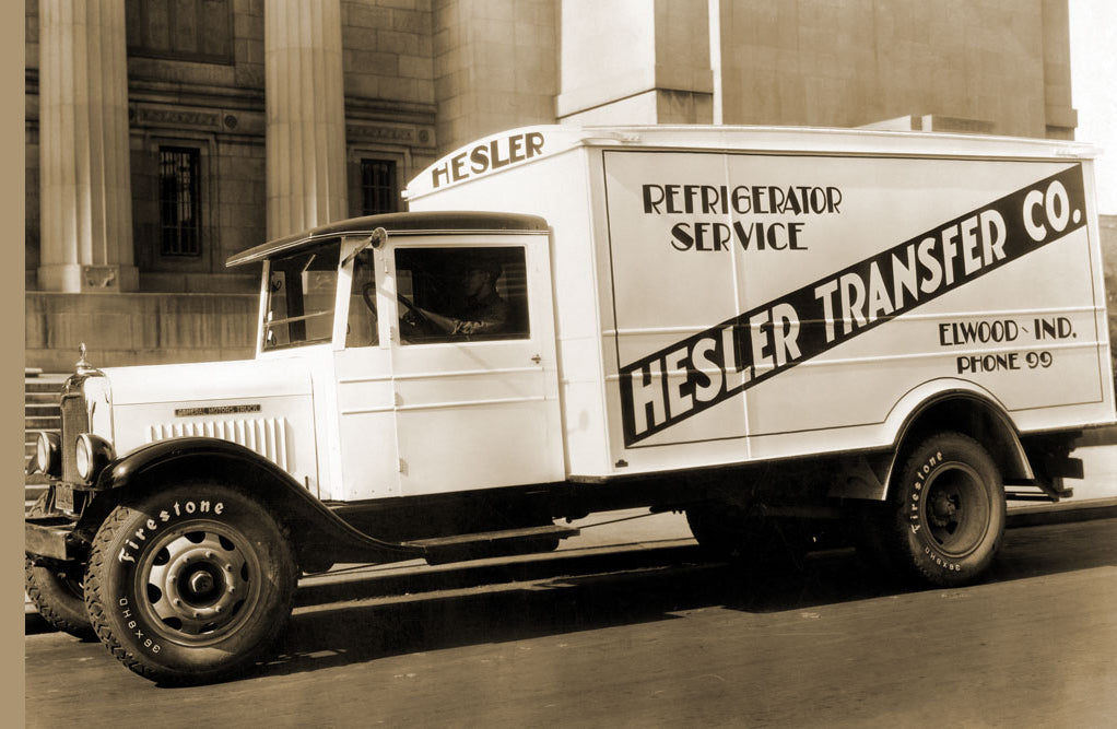 HESLER TRANSFER CO. DELIVERY TRUCK WITH REFRIGERATOR SERVICE