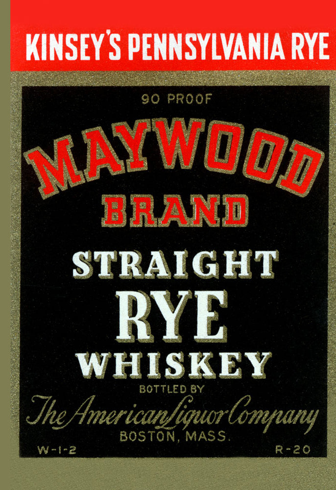 MAYWOOD BRAND STRAIGHT RYE WHISKEY