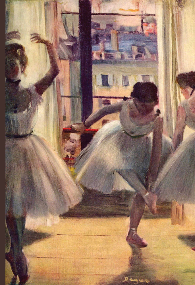 THREE DANCERS IN A PRACTICE ROOM