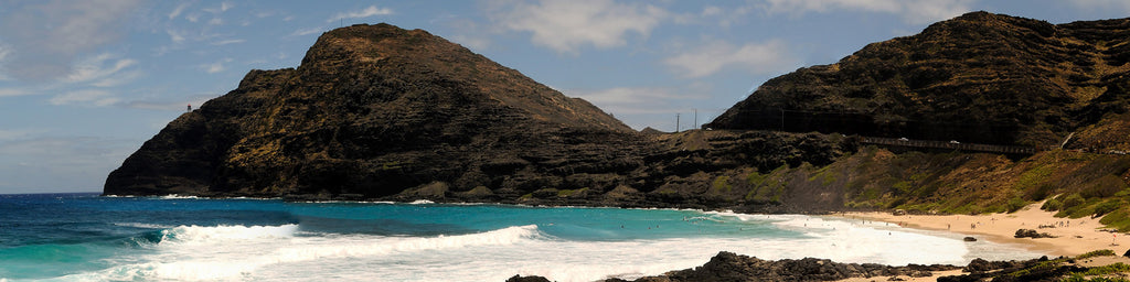 WAVES BELOW THE ROCKY SHORELINE