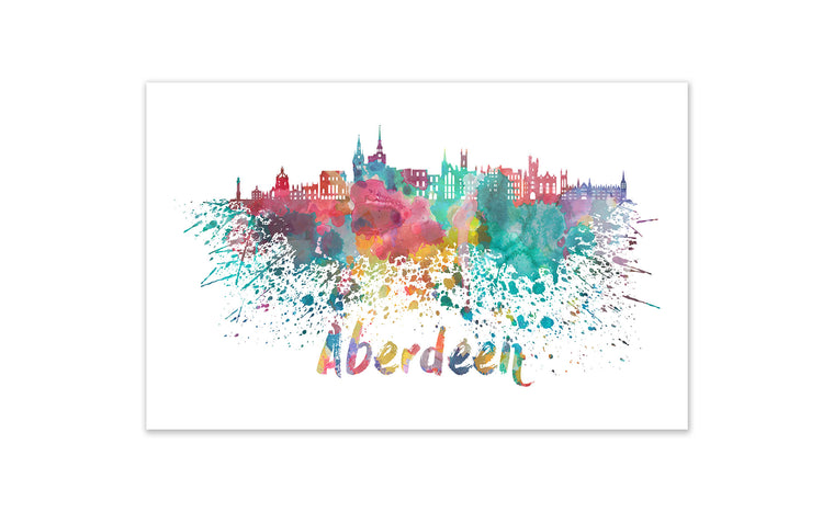 World Watercolor Skyline - Aberdeen