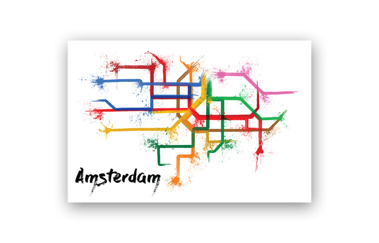 World Splatter Railroad Map Amsterdam