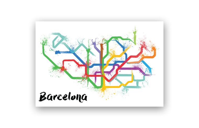 World Splatter Railroad Map Barcelona