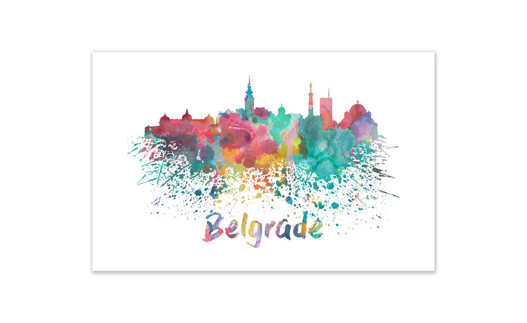 World Watercolor Skyline - Belgrade