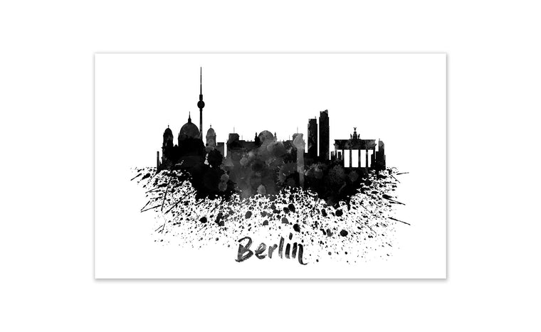 Black and White World Splatter Skyline Berlin