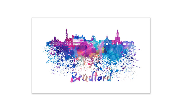 World Watercolor Skyline - Bradford