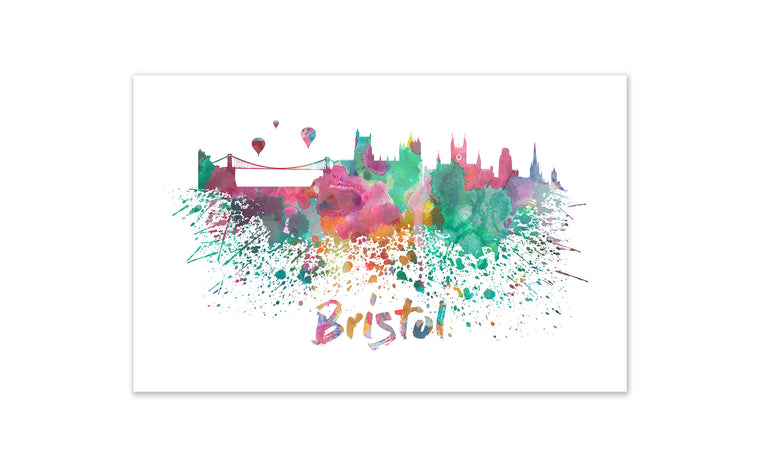 World Watercolor Skyline - Bristol