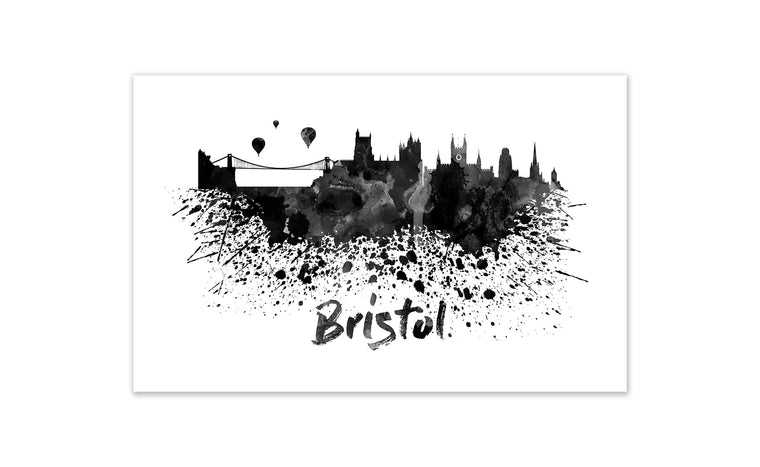 Black and White World Splatter Skyline Bristol