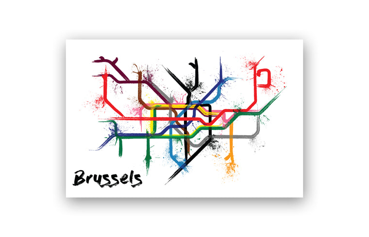 World Splatter Railroad Map Brussels