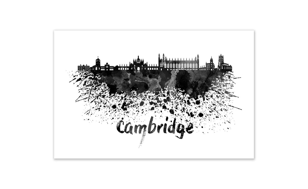 Black and White World Splatter Skyline Cambridge