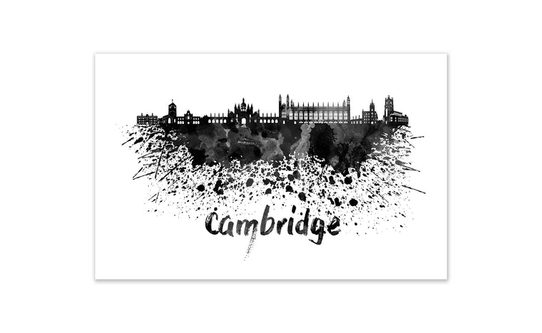 Black and White World Splatter Skyline Cambridge
