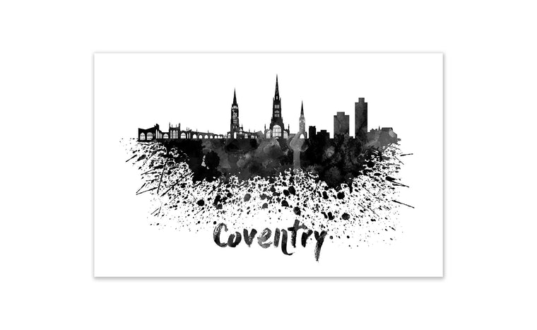 Black and White World Splatter Skyline Coventry