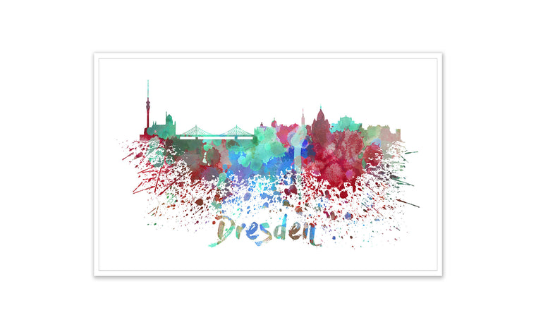 World Watercolor Skyline - Dresden