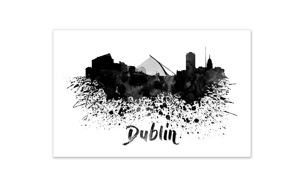 Black and White World Splatter Skyline Dublin