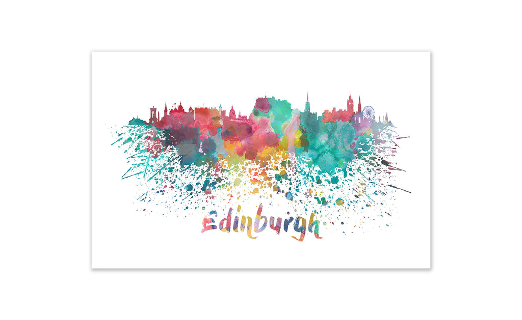 World Watercolor Skyline - Edinburgh