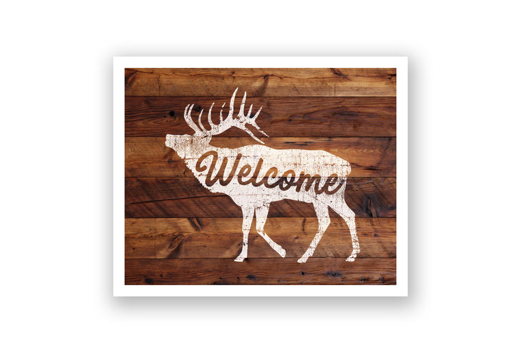Wooden Wall Art - Elk Welcome