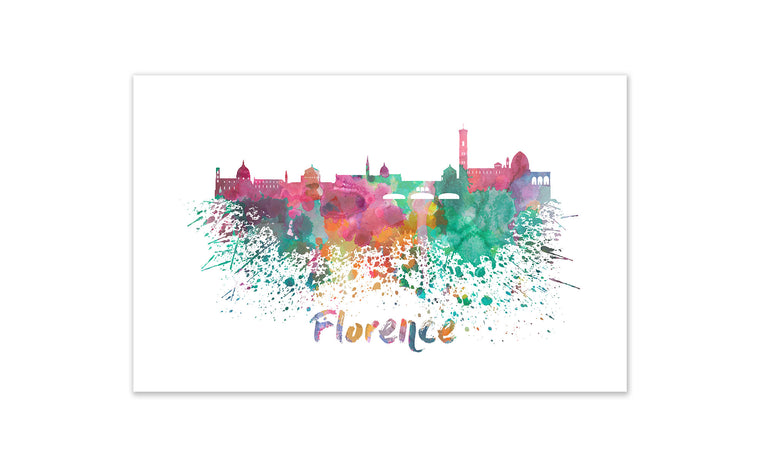 World Watercolor Skyline - Florence