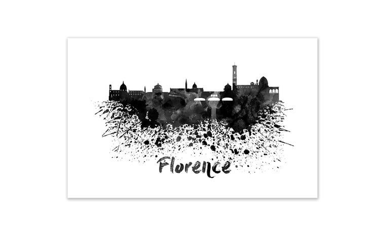 Black and White World Splatter Skyline Florence