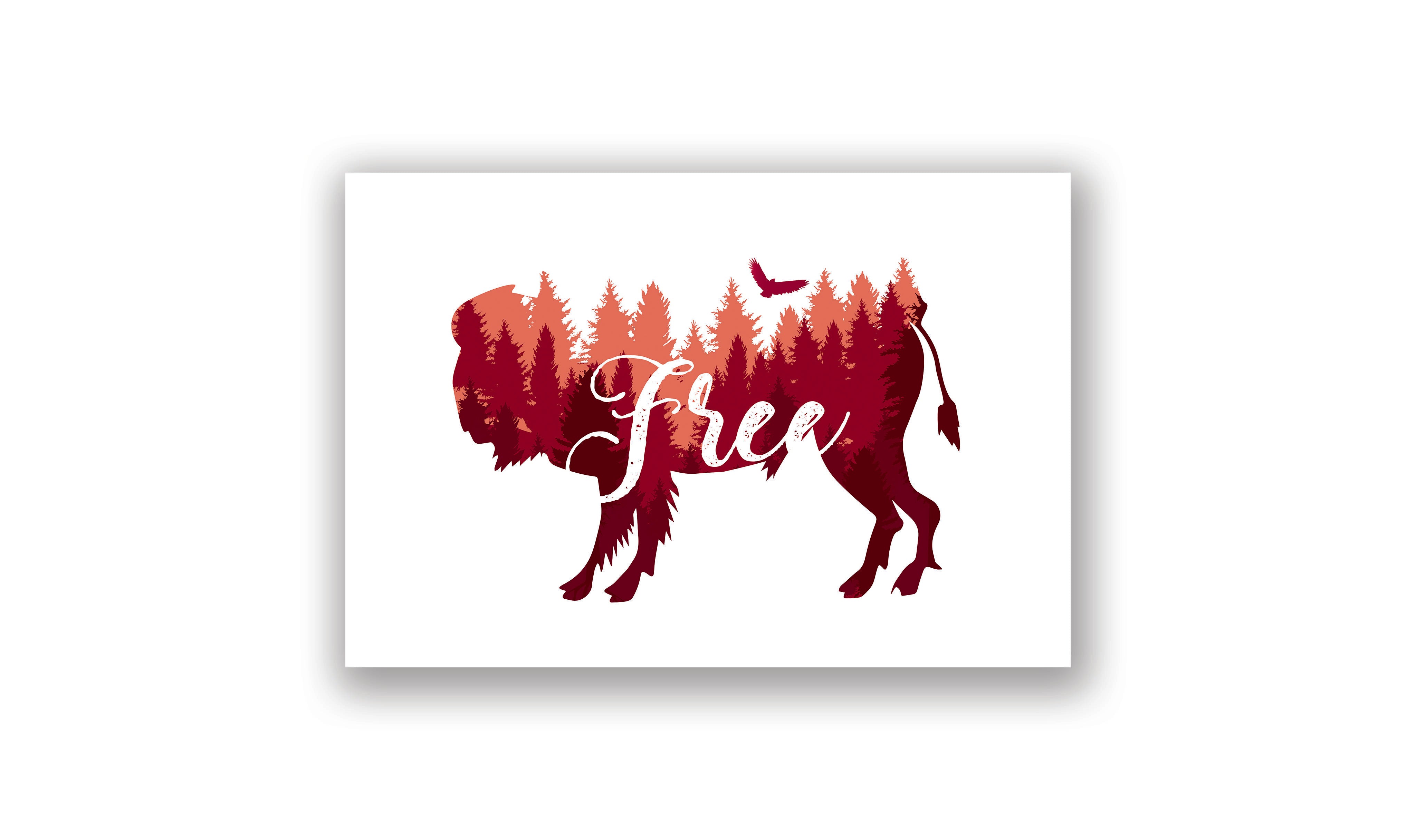 Free Red Buffalo - Larger Than Life Prints