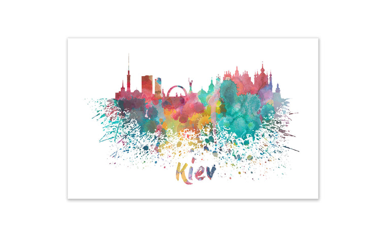 World Watercolor Skyline - Kiev