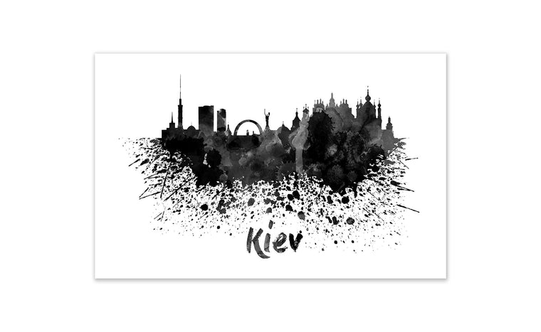 Black and White World Splatter Skyline Kiev