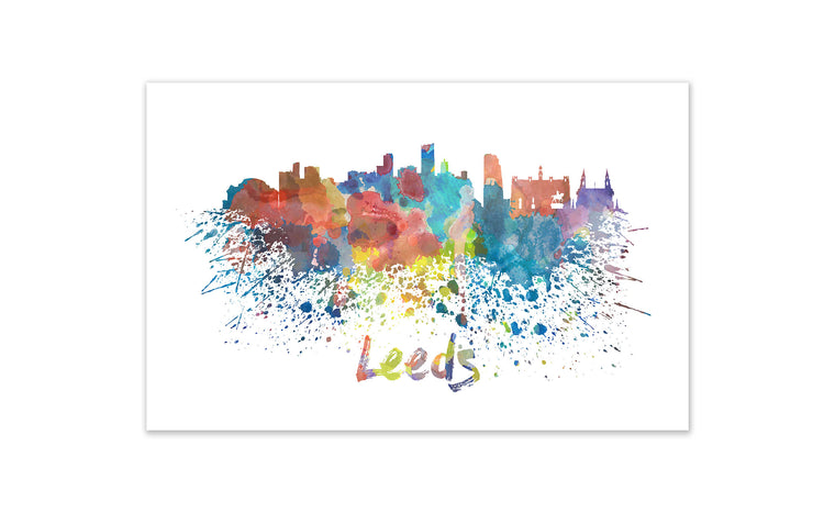 World Watercolor Skyline - Leeds