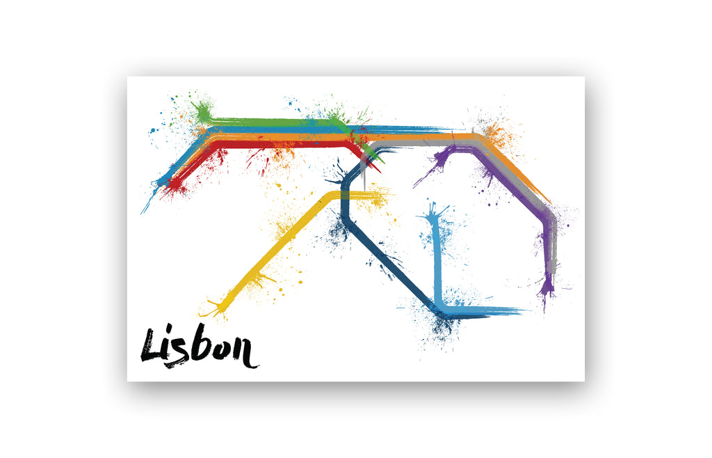 World Splatter Railroad Map Lisbon