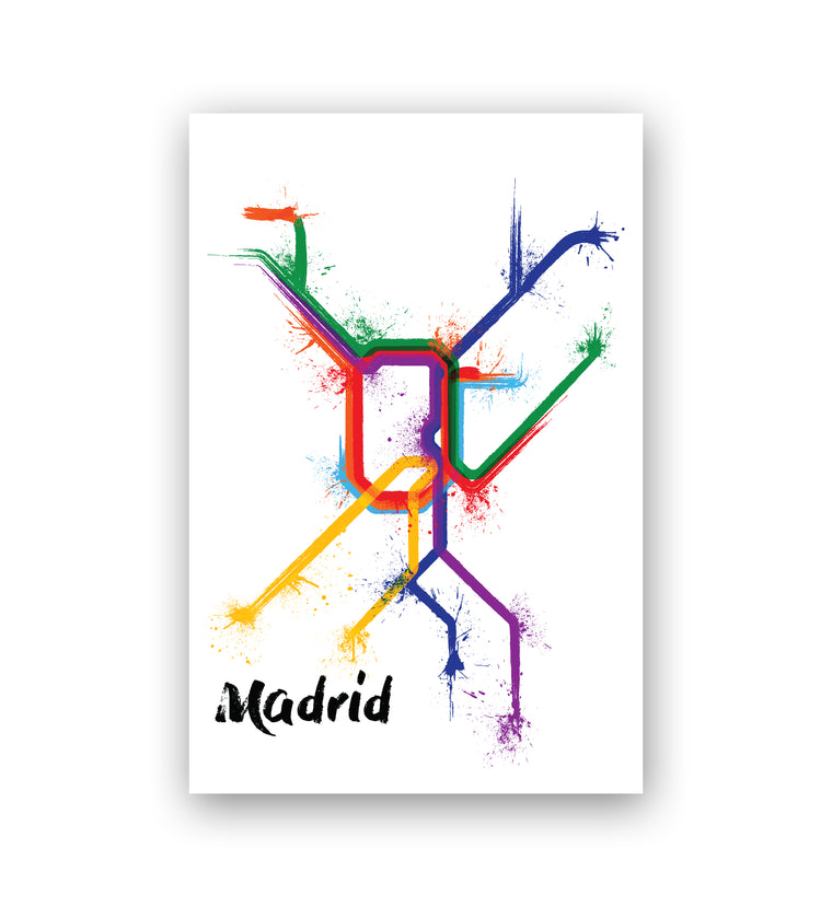 World Splatter Railroad Map Madrid