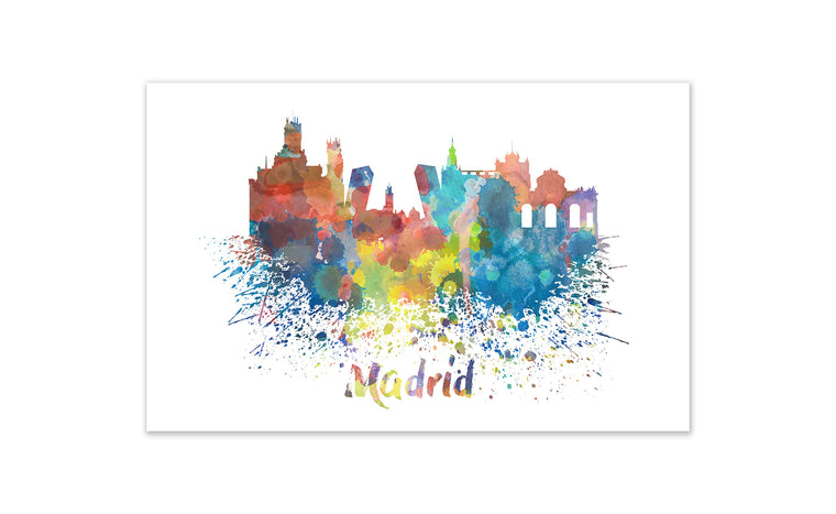World Watercolor Skyline - Madrid