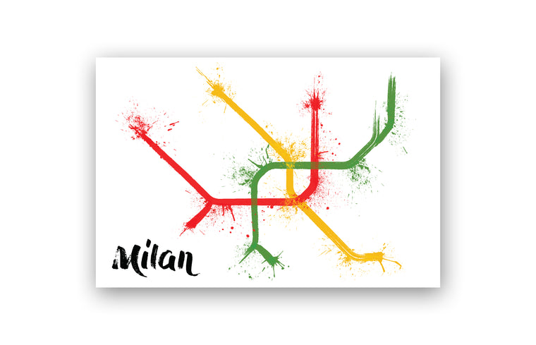 World Splatter Railroad Map Milan
