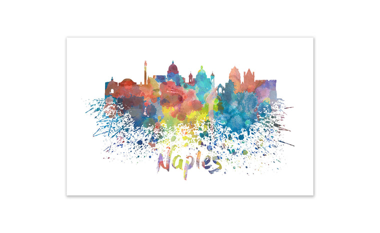 World Watercolor Skyline - Naples