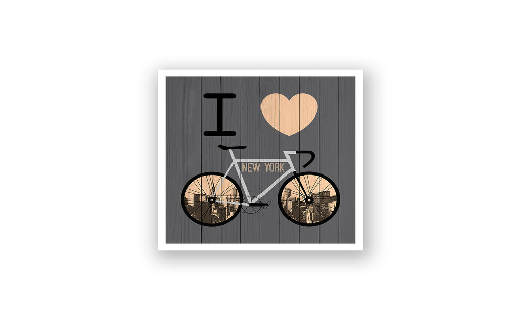 New York City City Skyline Bicycle At