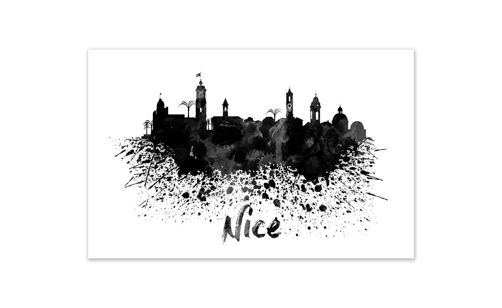 Black and White World Splatter Skyline Nice