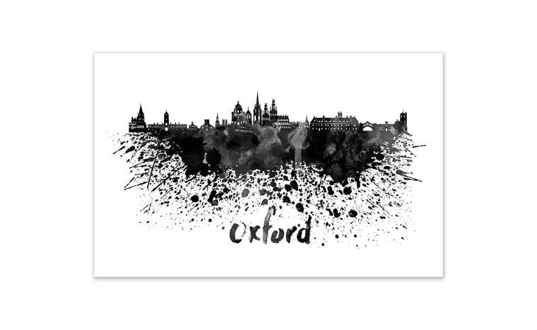Black and White World Splatter Skyline Oxford