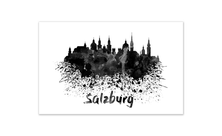 Black and White World Splatter Skyline Salzburg