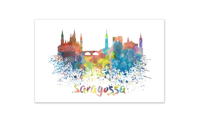 World Watercolor Skyline - Saragossa
