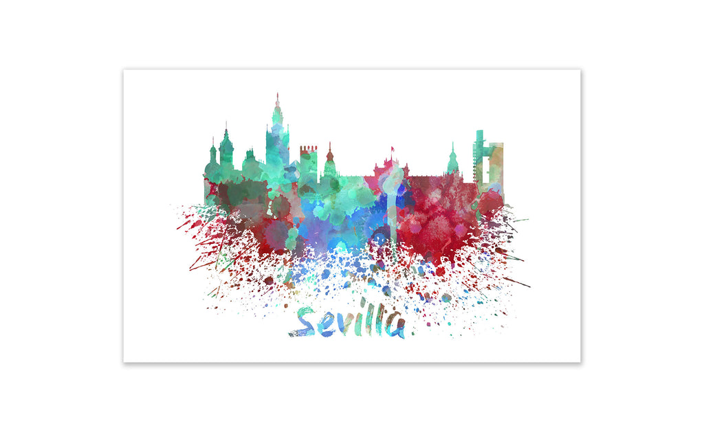 World Watercolor Skyline - Sevilla