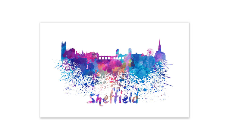 World Watercolor Skyline - Sheffield