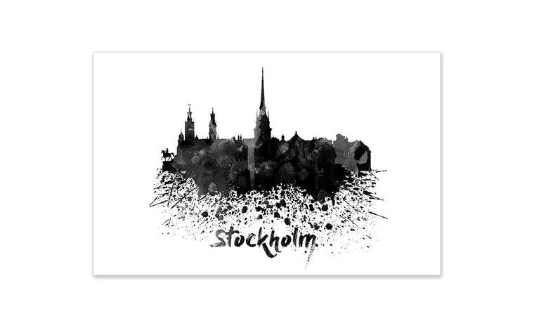 Black and White World Splatter Skyline StPetersburg