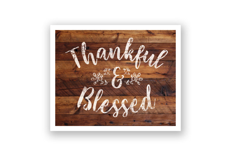 Wooden Wall Art - Thankful and Blessed
