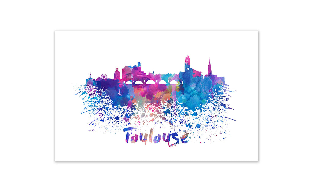 World Watercolor Skyline - Toulouse