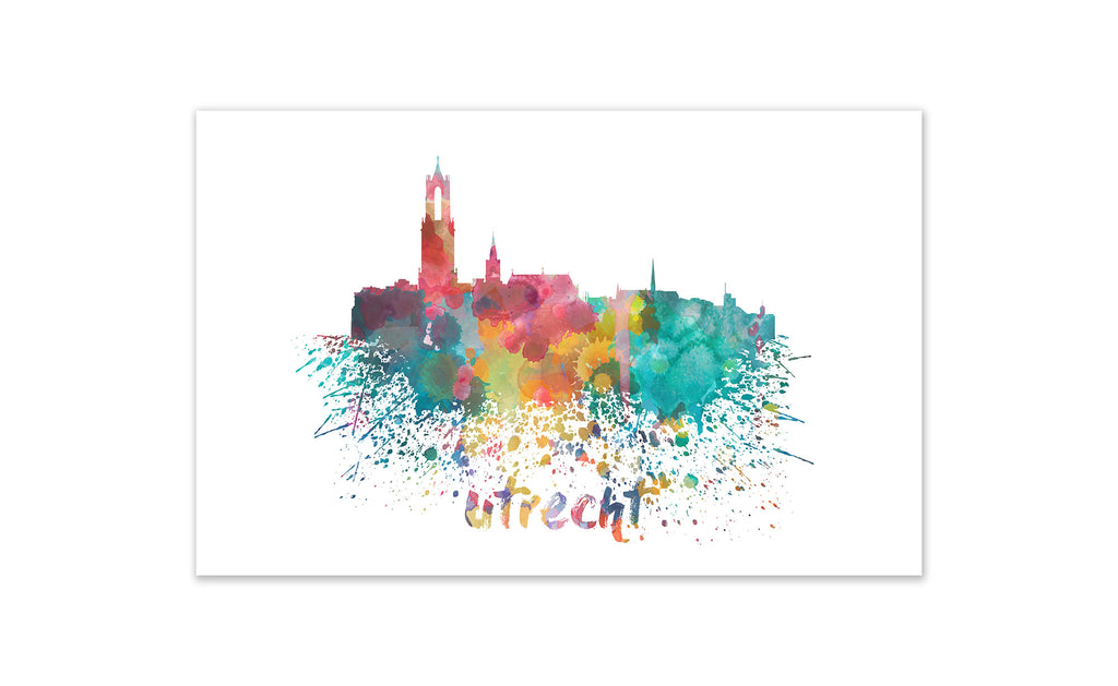 World Watercolor Skyline - Utrecht
